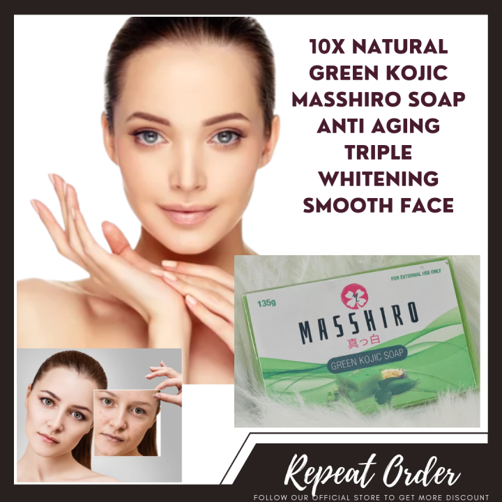 GREEN KOJIC SOAP Whitening soap for face and body Glutathione Whitening