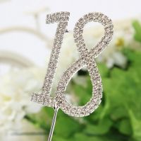 New Rhinestone Number Cake Topper Double Row Drill Arabic Numerals 10 18 20 21 25 50 60 70 Birthday Cake Inserts DIY Decoration