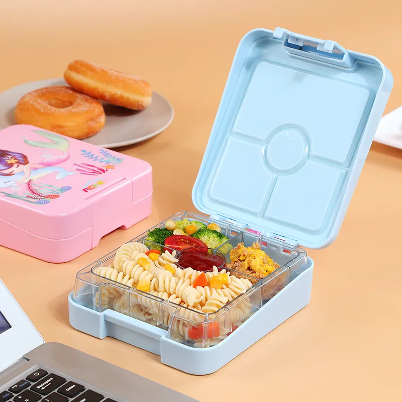 Aohea Tritan Bento Box with Sections Kids School Bento Lunch Box