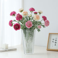 3ส้อม Loula ดอกไม้เทียมสาขาผ้าไหมเทียมดอกไม้ของตกแต่งงานแต่งงานในบ้านดอกไม้ดอกไม้ประดิษฐ์