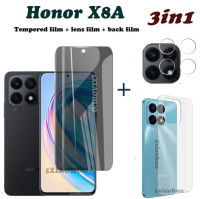 Honor X8A ฟิล์มป้องกันหน้าจอกระจกฟิล์มกระจก พร้อม Privacy ป้องกันการสอดแนมสำหรับ Honor X8A ฟิล์มเซรามิก + ฟิล์มเลนส์ + ฟิล์มด้านหลัง