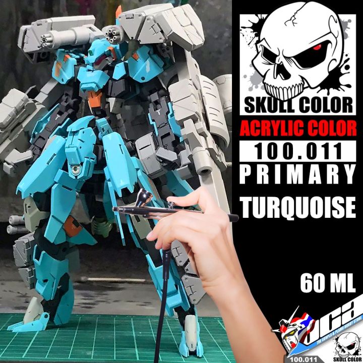 skull-color-100-011-turquoise-acrylic-color-60ml-primary-paint-สีอะครีลิกสำหรับพลาสติก-โมเดล-vca-gundam