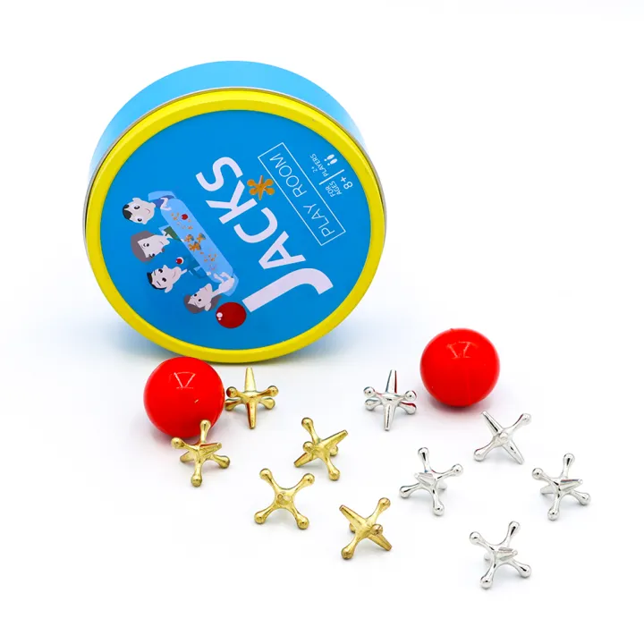 2021 NEW Metal Jacks Game with Ball for Kids Children Educational Table