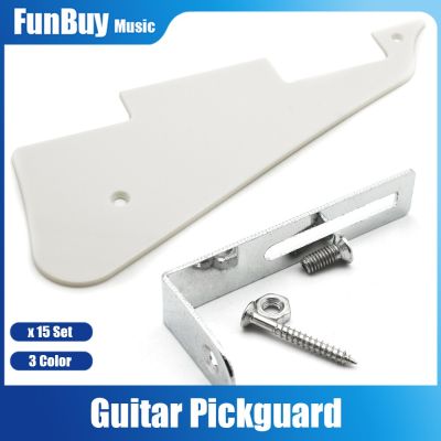 ‘【；】 15Set ABS LP Electric Guitar Pickguard Plate Guitar Pickguard Covers With Bracket Black/White/Cream