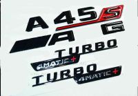 A45S Fit AMG TURBO 4MATIC Emblem Black Combo Set Fit For Mercedes W177 Hatchback