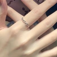 Diamond ring female ins excessive small thorns design senior index finger ring opening adjustable girlfriend a gift
