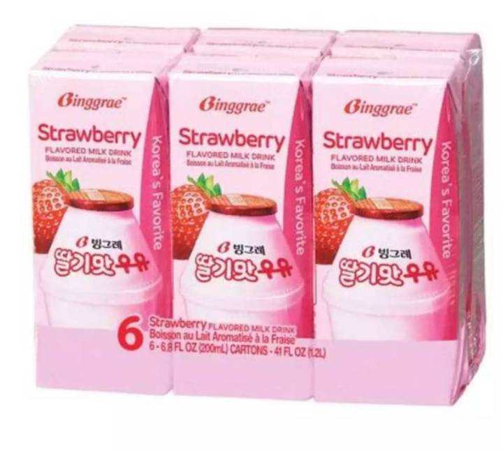 นมสตอเบอร์รี่เกาหลี-bingrae-strawberry-flavor-milk-200g-1pcs