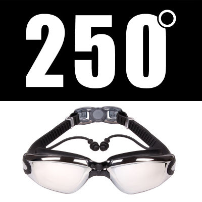 Men Women Silicone Plating Clear Double Anti-fog UV Myopia Swimming Glasses Goggles Diopter Sports Swim Eyewear With Earplugs