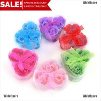 Widefigure 3PCS Scented Bath Body Heart Rose al Wedding Gift Favor Colors Flower Soap,