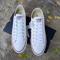 คอนเวิร์ส หนังขาว CONVERSE ALL STAR LEATHER OX WHUTE 12-100B804WW แท้ 100% รองเท้าคอนเวิร์ส พร้อมส่ง