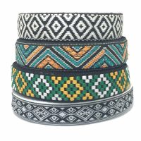 ZERZEEMOOY 10YARD/ROLLS Wide Black White Belt Accessories Geometric Woven Jacquard Ribbon