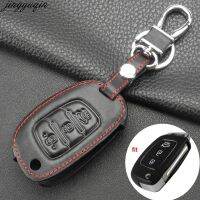 gthrrftdb Jingyuqin Good Quality Remote 3/4 B Car Key Case Cover Leather Folding Flid For Hyundai IX35 i20 Holder