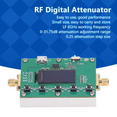 เครื่องลดสัญญาณดิจิทัลแบบพกพาโมดูลตัวลดทอนสัญญาณ RF แบบดิจิทัล0.25DB ขั้นบันไดไม่มีการส่งผ่านกระแสที่ดีสำหรับใช้ในอุตสาหกรรม