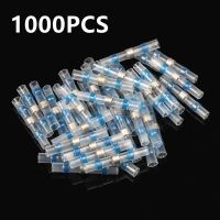 500/1000x Blue Solder Seal Wire Connectors Waterproof Heat Shrink Butt Connectors Electrical Wire Terminal Insulated Butt Splice