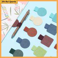 SHIRUI 4PCS ปรับได้ แบบพกพา เครื่องเขียน วงยืดหยุ่น สมุดบันทึก คลิปปากกาหนัง ที่ใส่ปากกาแบบมีกาวในตัว