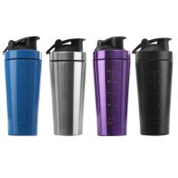 740ML Whey Protein Powder Sport Shaker Water Bottle Stainless Steel Gym Shaker Kettle Bottle Vacuum Mixer Cup BPA-Free