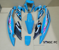 ชุดสี sonic new สีฟ้าล้วน (9 ชิ้น) ติดลาย โซนิค