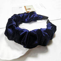 Lystrfac Velvet Padded Pleated Hairband for Women Scrunchies Headband Stylish Female Autumn Winter Vintage Hair Accessories