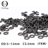 Lamberts 10PCS  Fluorine rubber O ring OD5/6/7/8/9/10/11/12x2mm Thickness Rubber O-Ring Gaskets Washer