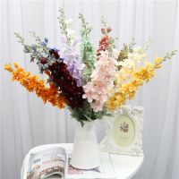 ผ้าไหม Delphinium ดอกไม้ประดิษฐ์งานแต่งงานจำลองดอกไม้ตกแต่งบ้าน85ซม. 1 Bundle