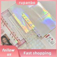 RUPANBO039392692 10ชิ้น/เซ็ตสายรุ้งดาวแขน2/4กระเป๋า,กระเป๋าด้านข้างคู่เติมด้านใน A5สร้างสรรค์ภายในหน้าอัลบั้มบัตรภาพ Kpop