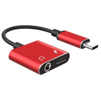 UNI อะแดปเตอร์ชาร์จหูฟัง,2 In 1 Type-C เป็นหัวแจ็ค3.5มม. สาย Aux Audio USB C