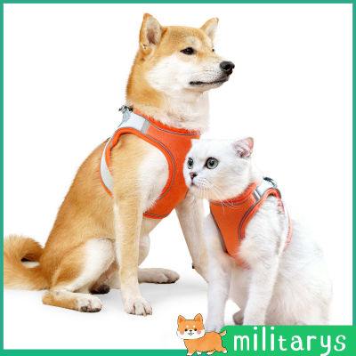 เสื้อกั๊กสายรัดสำหรับสุนัขขนาดเล็กและขนาดกลางแมวเซตสายรัดสุนัขสีตัดกันดีไซน์สะท้อนแสงสีตัดกัน