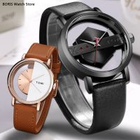 2023 Fashion Quartz Wristwatch Unisex Bracelet Simple Watches For Men Top Brand Women Creative Half Transparent Dial reloj hombr