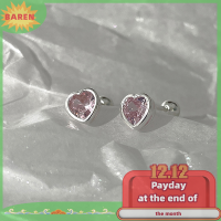 BAREN 1คู่หัวใจ Zircon หูกระดูกเล็บต่างหูตุ้มหูเกลียวปาร์ตี้ผู้หญิงหญิงสาวของขวัญเครื่องประดับที่ดีใหม่