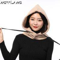 Russian Winter Cotton Hat Women Warm Thick Ear Neck Protection Beanies Female 2 Layer Hooded Collar Removable Drawstring Cap 21