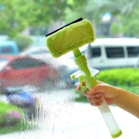 Window Washing Brush with Water Sprinkler Handheld Cleaner Brush Double Sided Brush Cleaning Glass Wiper for Washing Windows