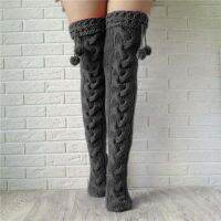 【CW】 Warm Socks Cable Extra Boot Socking Over Knee Thigh Stocks Ladies Fashion Knitted