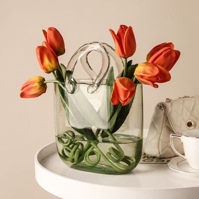ถุงดอกไม้ประดิษฐ์แจกันแก้วข้างเตียงตู้วางทีวีโต๊ะและเครื่องประดับโต๊ะชากาน้ำ Terrarium ถังปลา Heyuan ในอนาคต