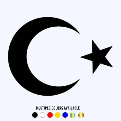 CK20160# Funny Vinyl Decal Turkish Flag Moon and Star Car Sticker Waterproof Auto Decors on Truck Bumper Rear Window Replacement Parts