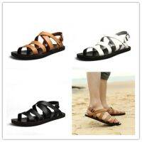 CODna68138 Plus Size 46 Roman Type Mens Genuine Leather Beach Sandals