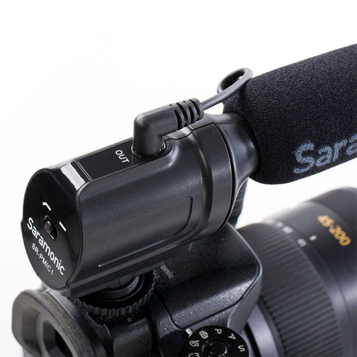 saramonic-ไมโครโฟน-shortgun-sr-pmic1-แจ็ค-3-5mm-trs-ตัวเมีย-ไม่ใช้แบตเตอรี่-ไมค์โมโนคอนเดนเซอร์-super-cardioid-ติดกล้อง