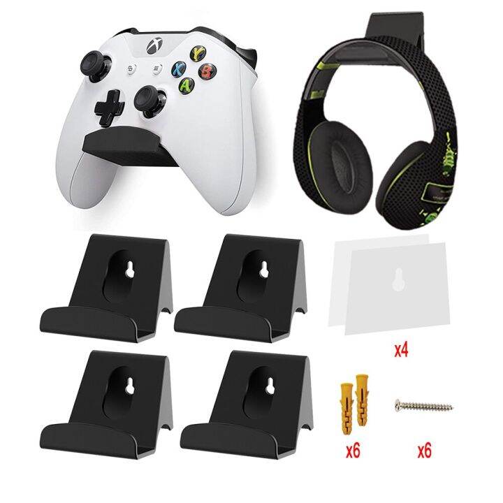 4 Pack Game Controller Holder Headset Hook Stand for PS5/PS4/Xbox One