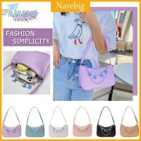 READY√Retro Women Butterfly Chain PU Underarm Bag Casual Pure Color Small Handbag