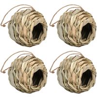 4Pack Hanging bird Nest House for Outside,Hand Woven,Made of Natural Grass for ,Balconies,Tree Trunks