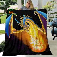 Ready Stock Dragon Pattern Throw Blanket Warm Blanket for Home, Picnic, Travel, Office,Plane for Adults, Kids, Elderly 6 Sizes