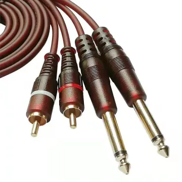 RCA AV V Cable with Audio Connector 6.35 Stereo Plug to 2 RCA Jack