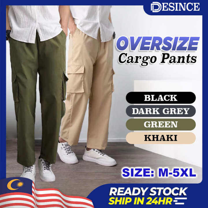 🇲🇾 DESINCE Men Oversize Cargo Pants Straight Cut Loose Cut Long Pants