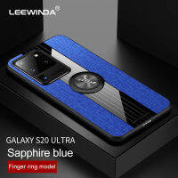 LEEWINDAสำหรับSamsung Galaxy S20อัลตร้าเคสโทรศัพท์,เกราะหนังกรณีรถแหวนแม่เหล็กปกเชลล์