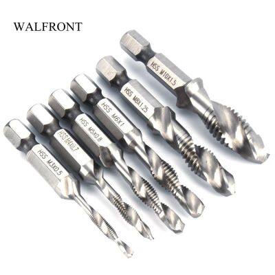 Hex Shank Twist Drill Bits Hand Tap HSS Screw Thread Plug Drill Bits M3-M10 Woodworking Hole Saw Cutter Drilling Tools