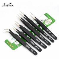 【LZ】❐▤✻  100  VEtus ESD Anti-static Stainless Steel Tweezers Maintenance Tools Industrial Precision Curved Straight Tweezers Repair Tools