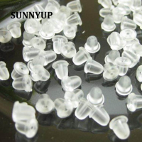 SUNNY 1000pcs ซิลิโคนล้างยางแป้นต่างหูด้านหลังเครื่องประดับ