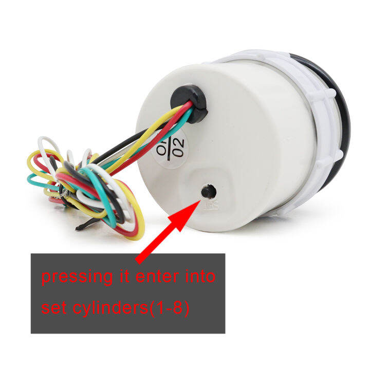 52มิลลิเมตรไฟฟ้ารถเครื่องยนต์ความเร็วตัวชี้-t-achometer-tacho-วัด-meter-tester-0-8000รอบต่อนาทีเคาน์เตอร์สำหรับ1-8ถังเบนซินรถ