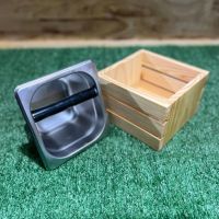 coffee knock box Coffee Knock Box Stainless Steel Wood Coffee Grounds Container Box กล่องไม้ใส่ถังเคาะกากกาแฟสูง10ซม. DIY. DS01-1 ส่งจากกรุงเทพ