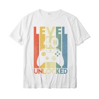 Level 40 Unlocked Video Gamer 40Th Birthday Party Tshirt For Present Printed On T For Men