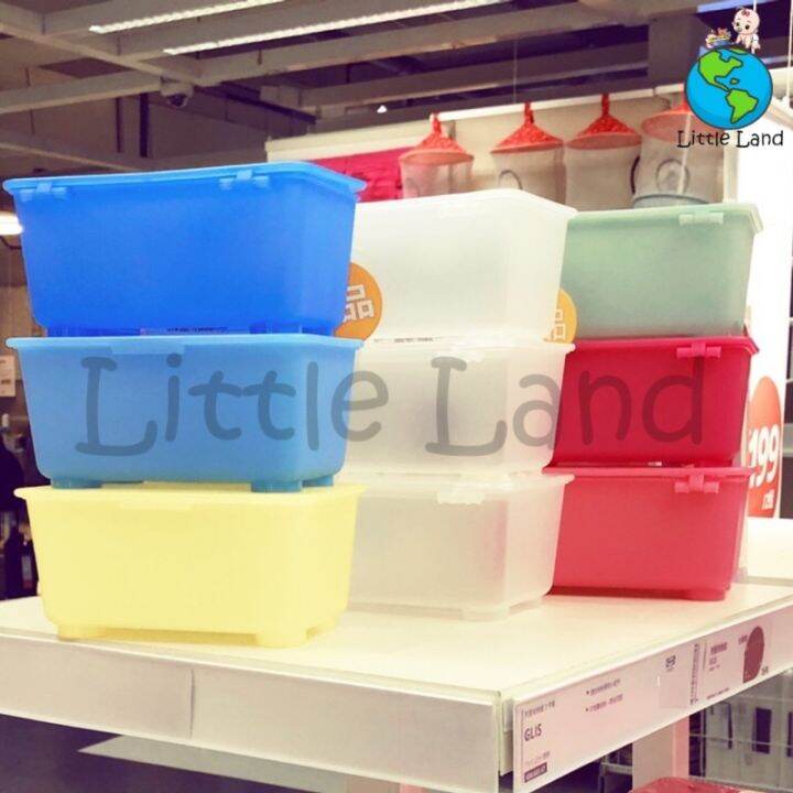 IKEA GLIS Set of 3 Stackable Box 17x10cm / Kid Storage Box / Children